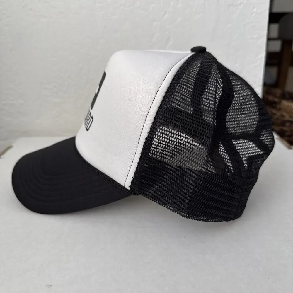 Hat Youth Black White Foam Front Mesh Back Snapback Trucker Cap
